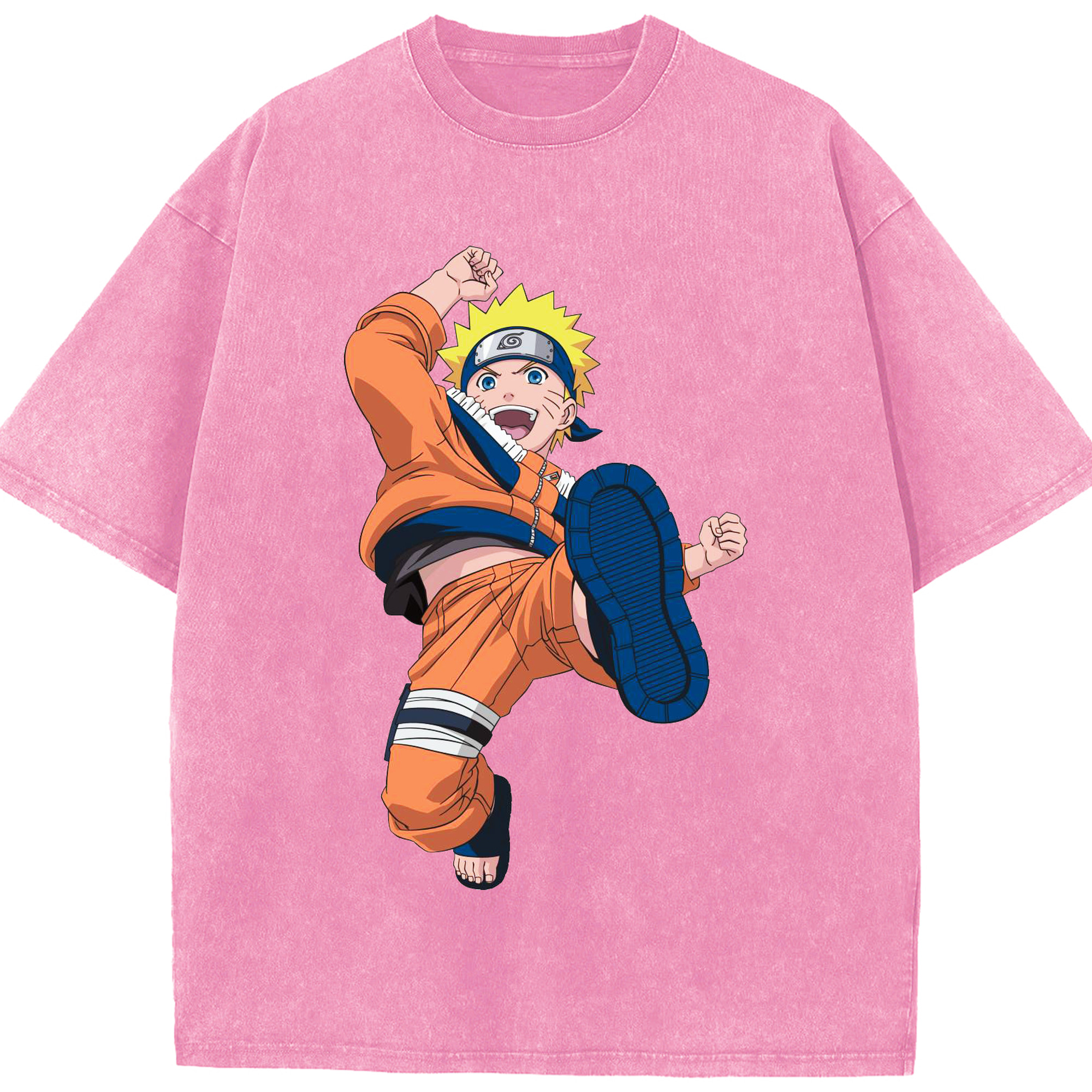 （画像用） NARUTO -ナルト- うずまき ナルト Uzumaki Naruto 綿100% ヴィンテージ風 半袖Tシャツ（フロントプリント）